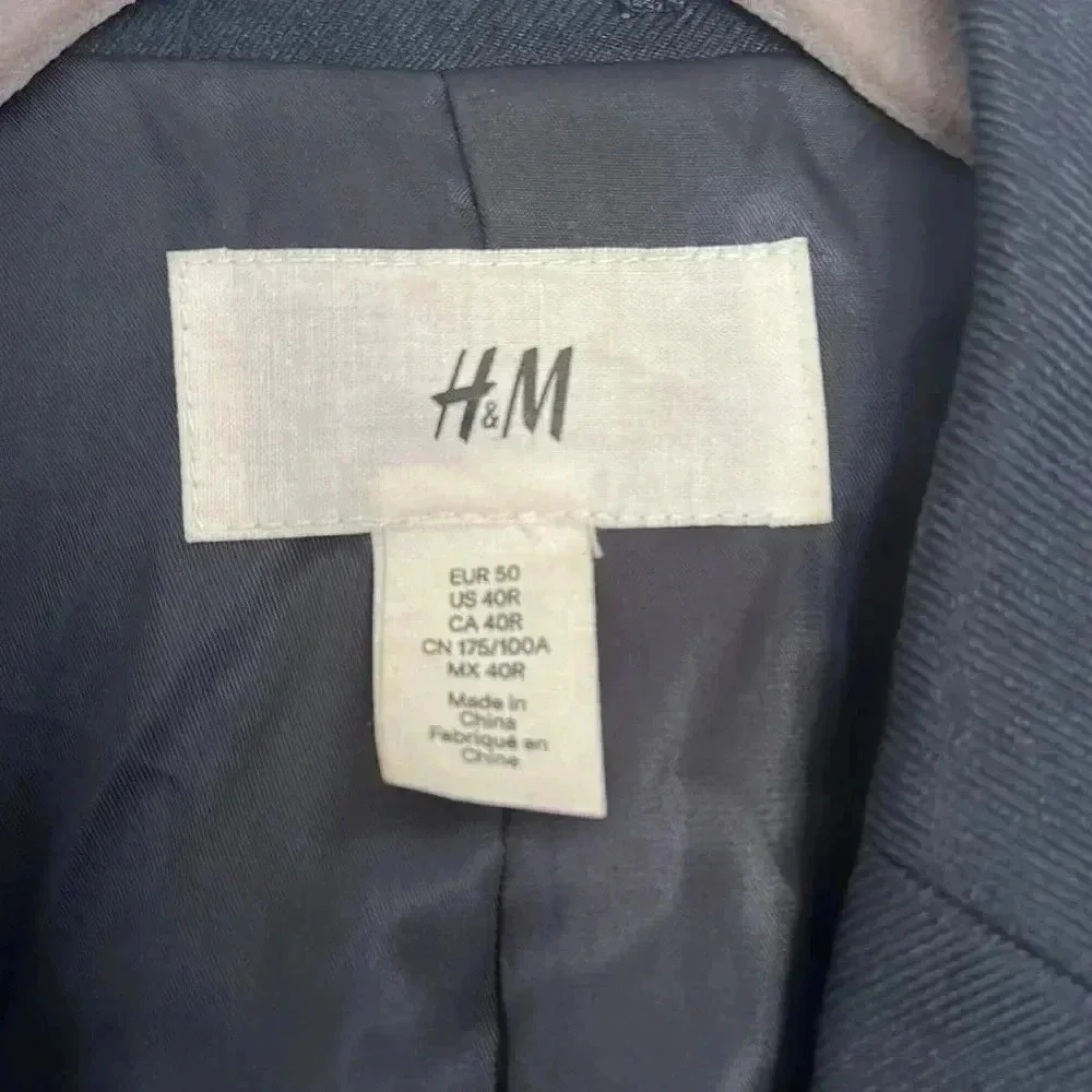 H&M Blue Navy Men’s Blazer Sz 40R